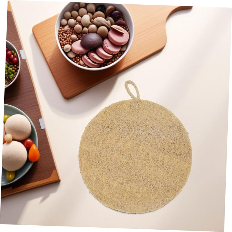 Natural Loofah Round Steamer Liner Non Stick Kitchen Steamer Mat for Dumplings Vegetables Fish Efficient Steam Circulation Reusable Eco Friendly Pad for Home and Restaurant Cooking - Image 5