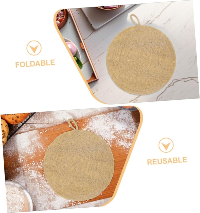 Natural Loofah Round Steamer Liner Non Stick Kitchen Steamer Mat for Dumplings Vegetables Fish Efficient Steam Circulation Reusable Eco Friendly Pad for Home and Restaurant Cooking - Image 3