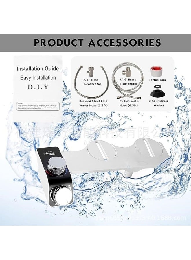 general Bidet Attachment for Toilet, Non Electric Slim Bidet Toilet Attachment, Shower, Self Cleaning Nozzles and Adjustable Cold Hot Water Push Button,Sprayer Bidet - Image 3
