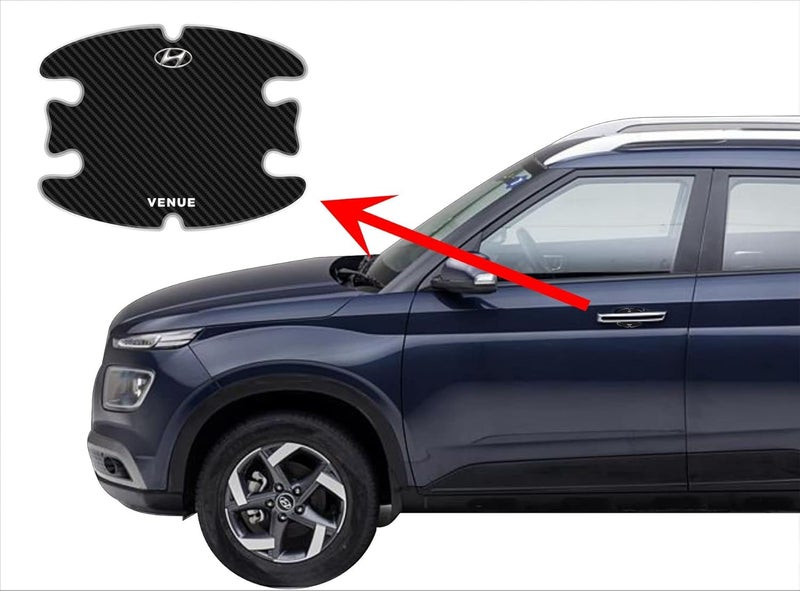 BIG FLAG ملصق حماية من الخدوش ليد باب السيارة من ألياف الكربون بتشطيب جل 3D BFRC (عبوة من 4) (MRDRCFVAR) (Venue_Hyundai) - Image 2