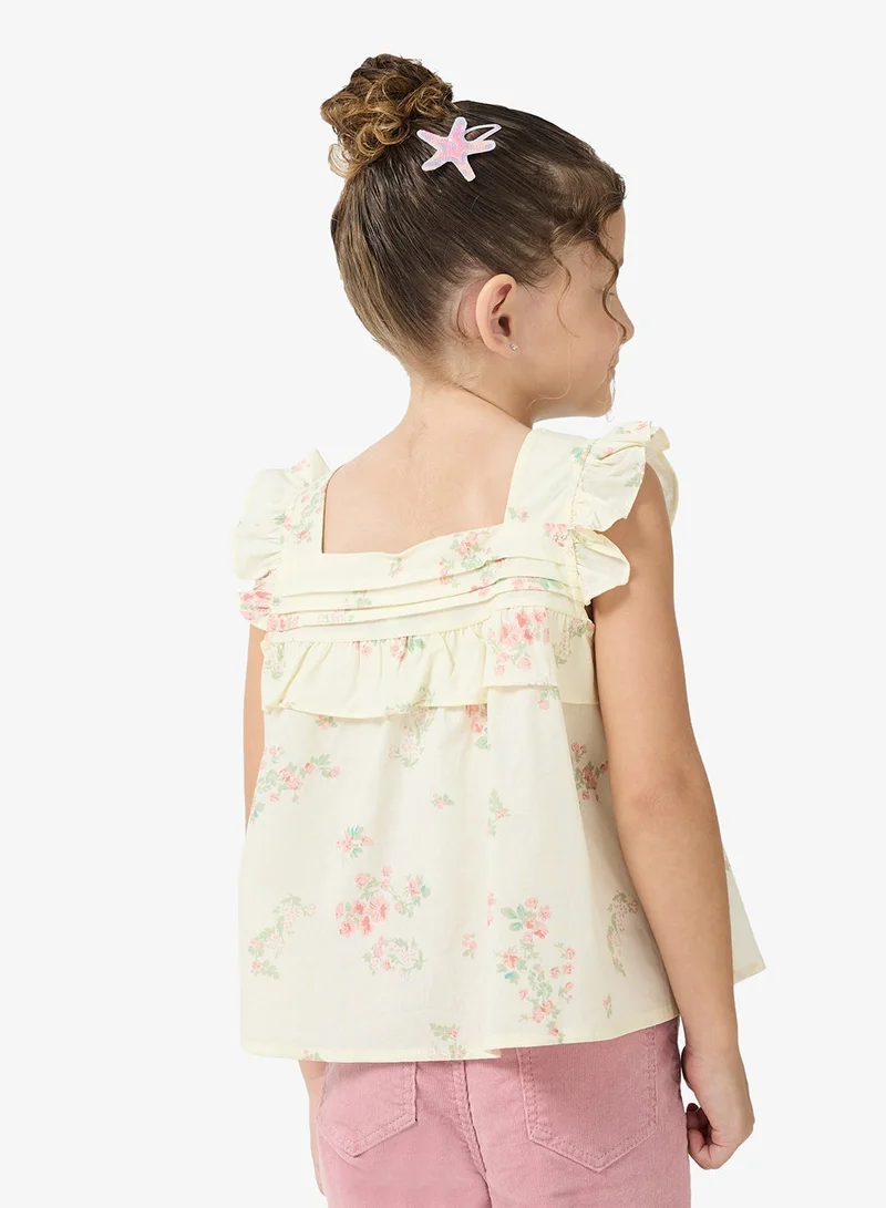 Pinata Floral Print Frill Top