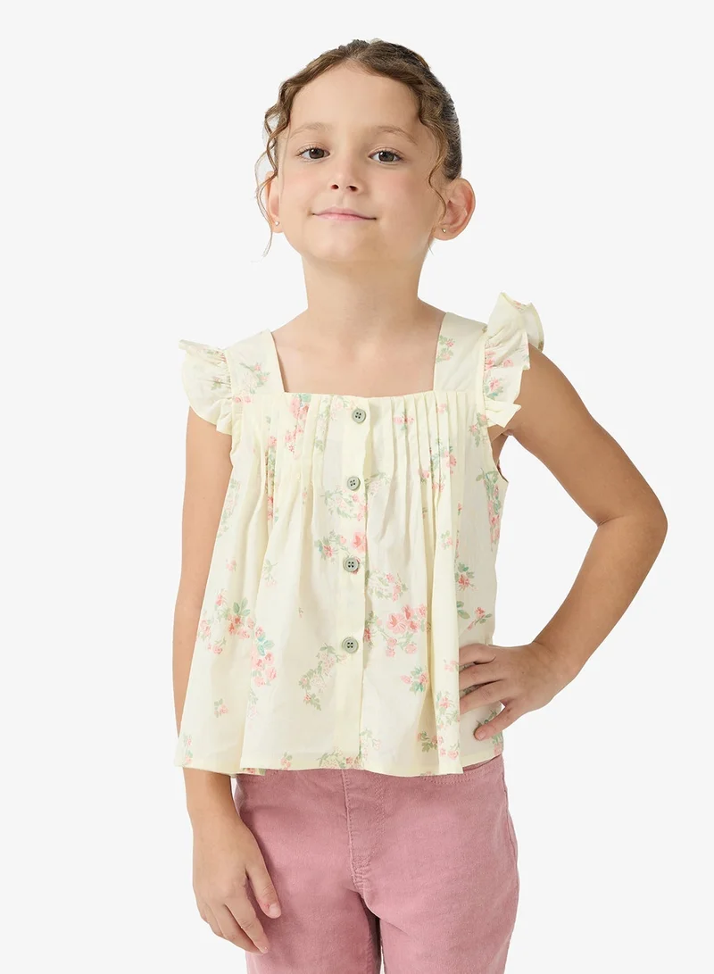 Pinata Floral Print Frill Top
