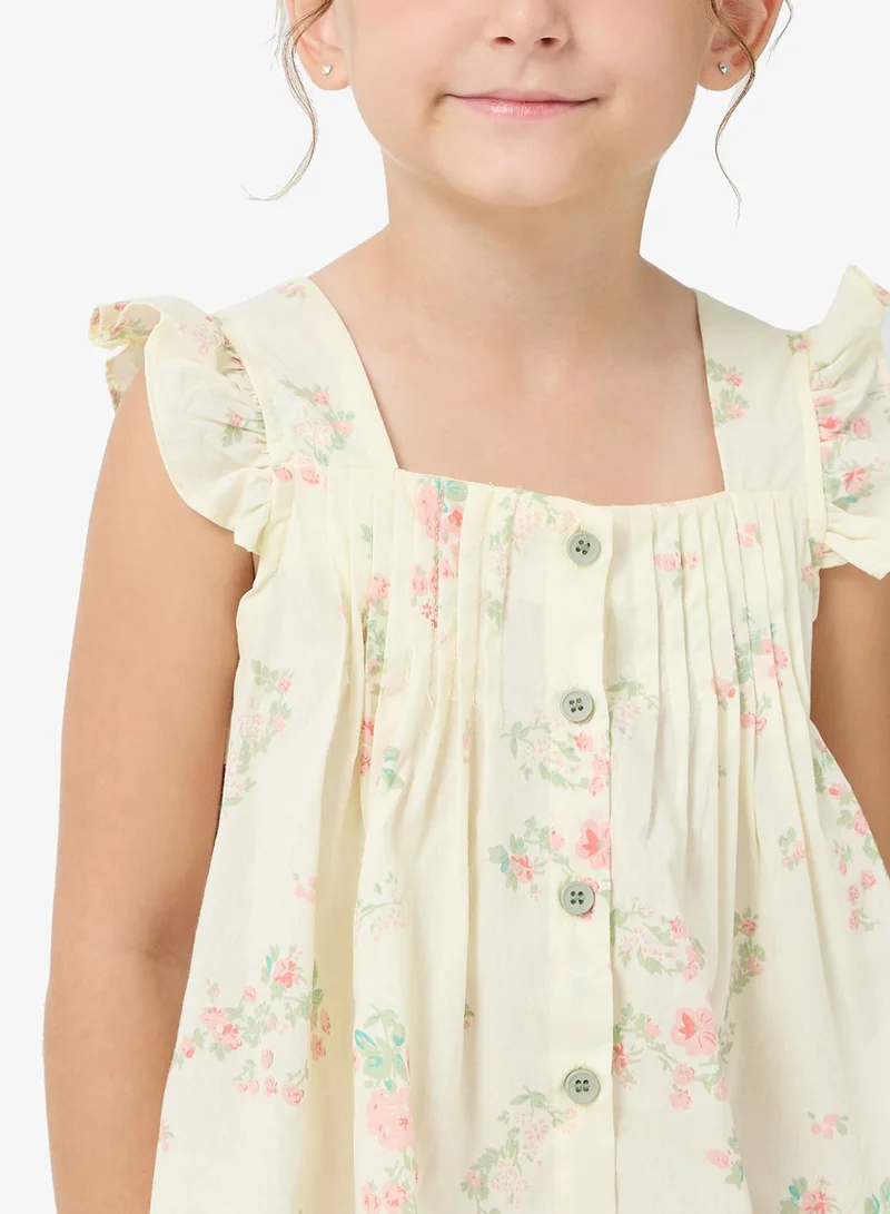 Pinata  Floral Print Frill Top for Women | Best Price UAE