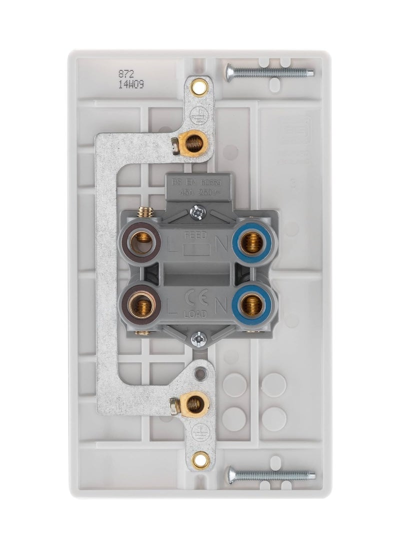 BG BG Nexus 45 Amp Double Pole Switches Large Plate With Indicator  - Image 3
