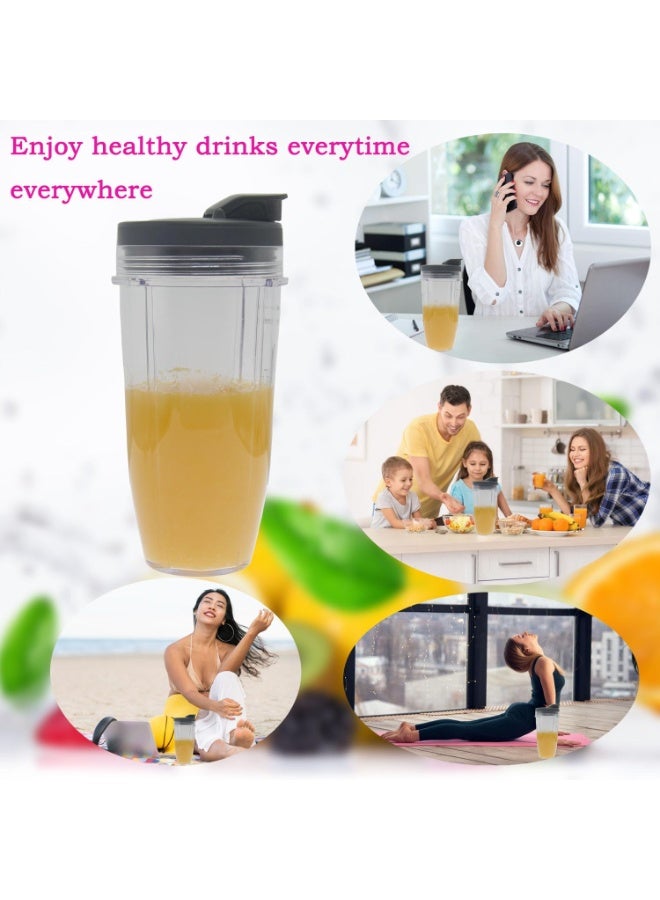 Blender Cups Replacement for Ninja, 24oz Blender Cups with To-Go Lids Compatible with Ninja BL450 BL456 BL480 BL482 BL642 BL682 BN401 BN751 BN801 SS401 SS101 SS151 BL2012 BL2013 - Image 3