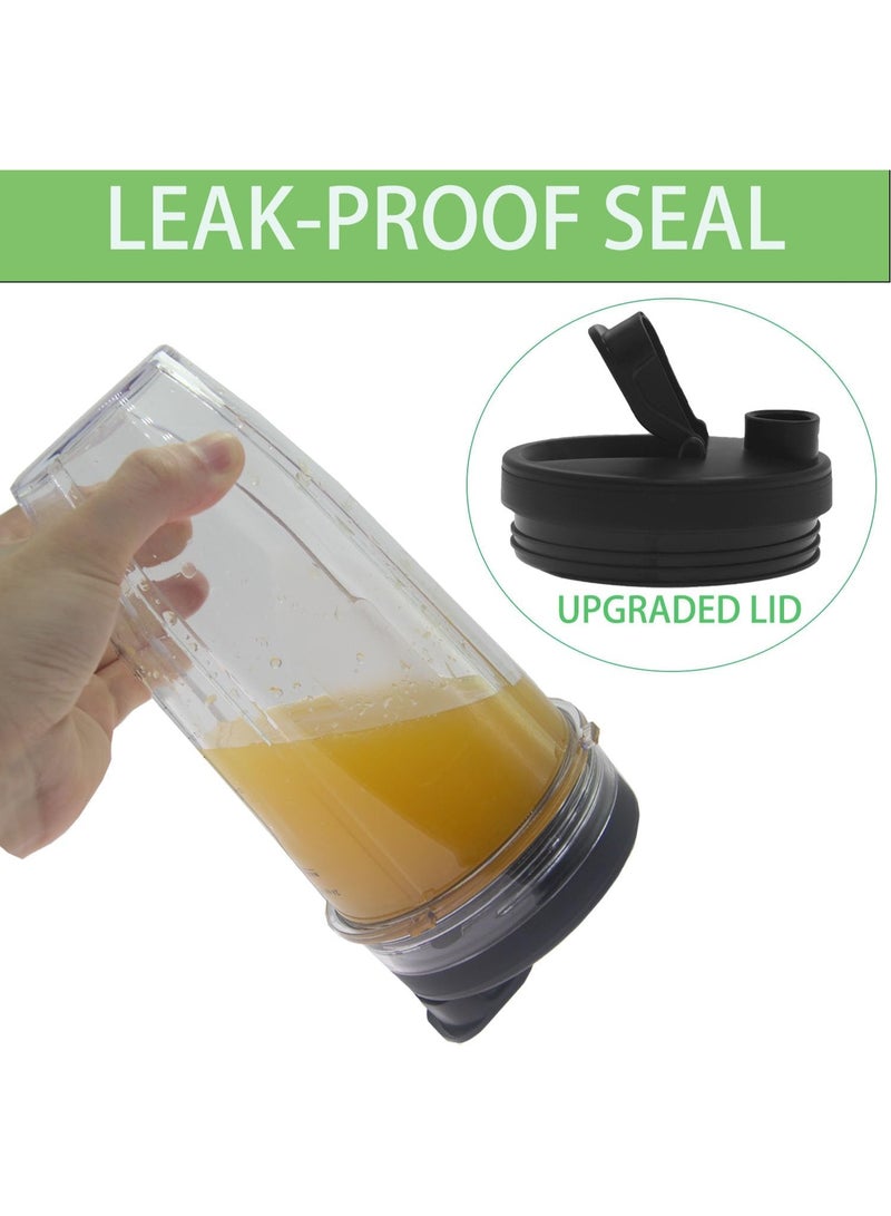 Blender Cups Replacement for Ninja, 24oz Blender Cups with To-Go Lids Compatible with Ninja BL450 BL456 BL480 BL482 BL642 BL682 BN401 BN751 BN801 SS401 SS101 SS151 BL2012 BL2013 - Image 5