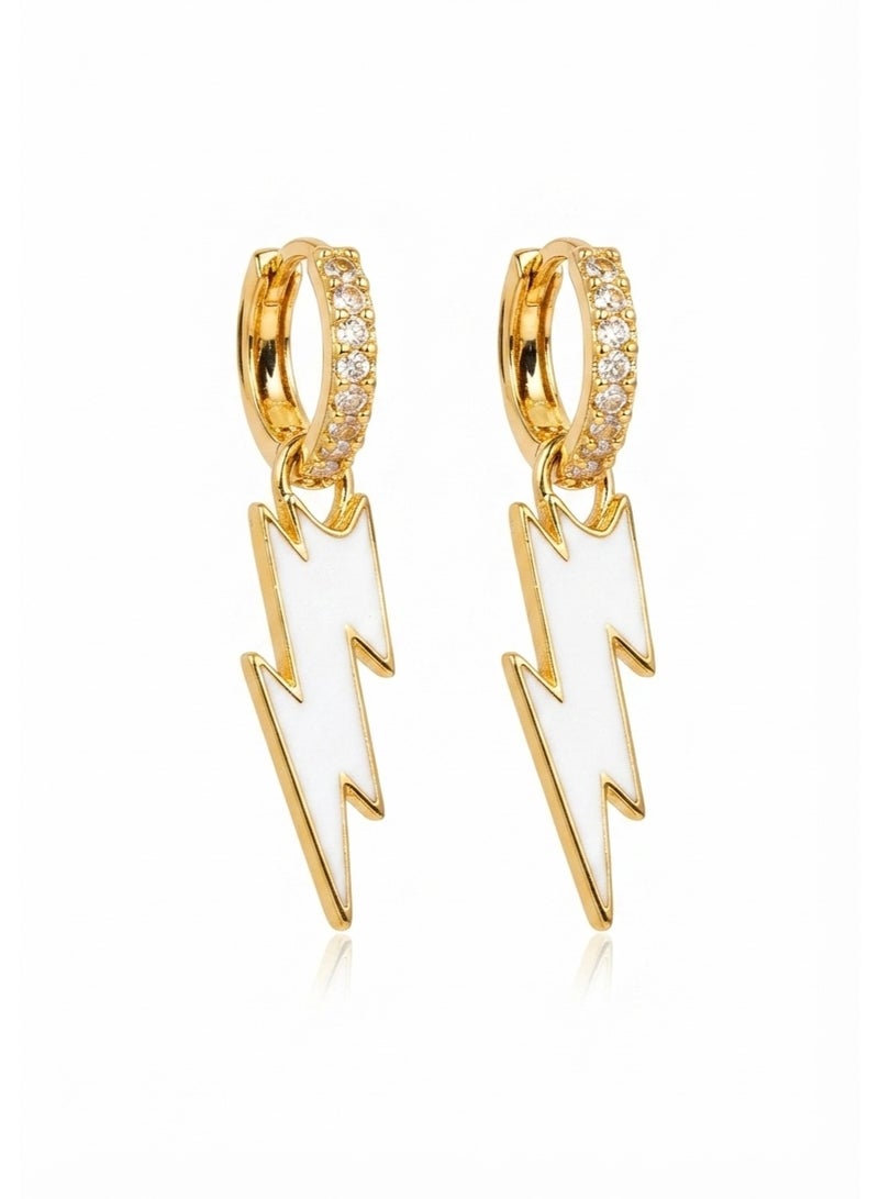 R.C.E Accessories Lightning Dangle Earrings for Women & Girls - Multicolor Design, Stylish Gold Earings, Earings for Girls & Earrings for Women - Trendy Fashion Jewelry for a Bold Look - Image 1