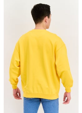 Wrangler Men Crew Neck Brand Logo Sweatshirts, Dark Yellow  - Image 3
