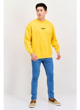 Wrangler Men Crew Neck Brand Logo Sweatshirts, Dark Yellow  - Image 2