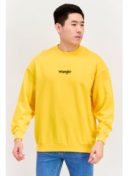 Wrangler Men Crew Neck Brand Logo Sweatshirts, Dark Yellow  - Image 1