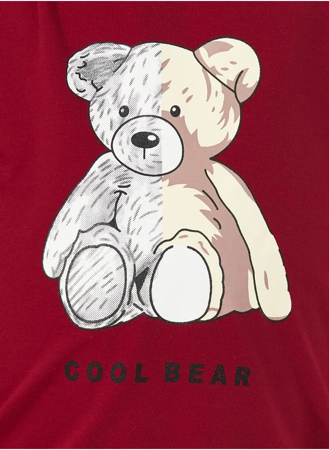 Styli Bear Graphic Print Hoodie & Joggers Set