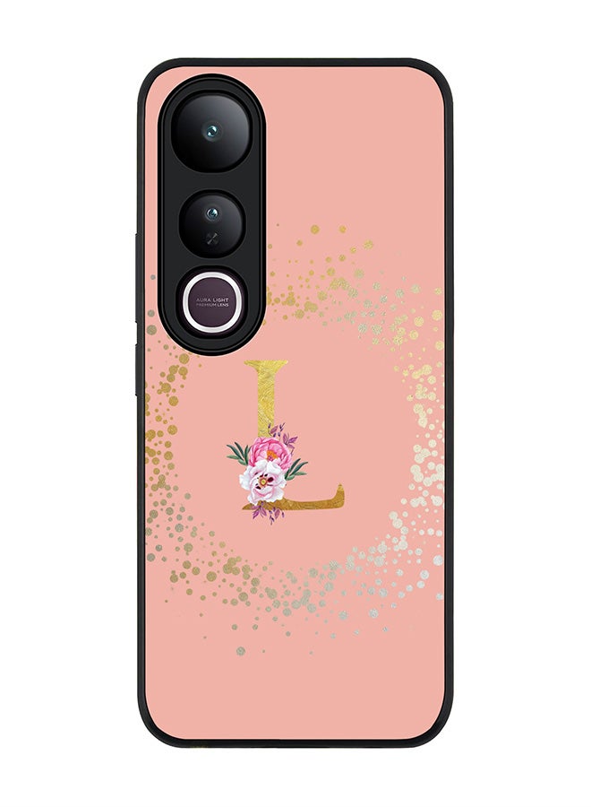 Stylizedd For vivo V50 Lite Case,Slim fit Camera Protection, Shockproof Thin Phone cover  - Custom Monogram Floral - L  (Rose Pink )
