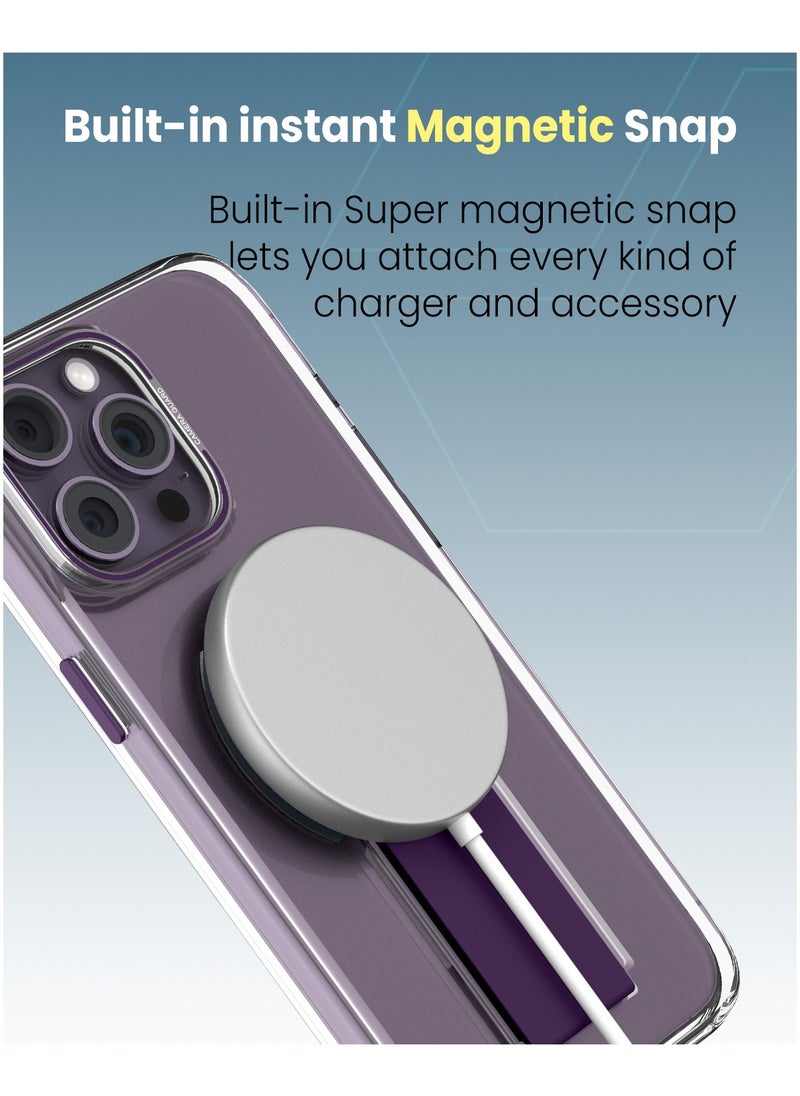 Moxedo Moxedo Magnetic Protective Case Scratch Resistant Drop Protection Magsafe Technology Compatible for iPhone 14 Pro Max 6.7 inch -Purple  - Image 3