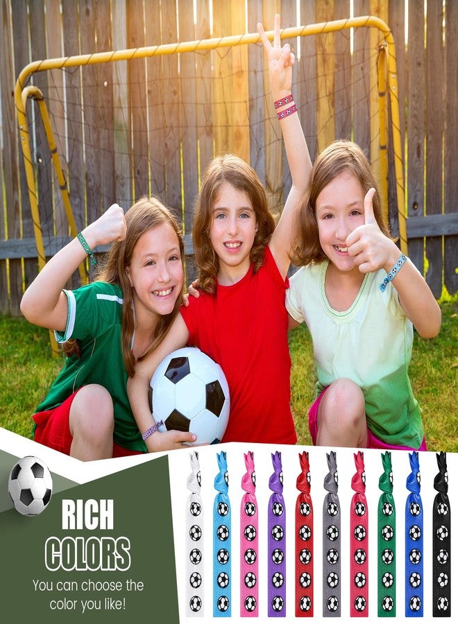 Hanaive 40 Pieces Soccer Hair Accessories Soccer Hair Ties Football Elastic No Crease Ribbon Bands Ponytail Holders for Girls Football Players - Image 3