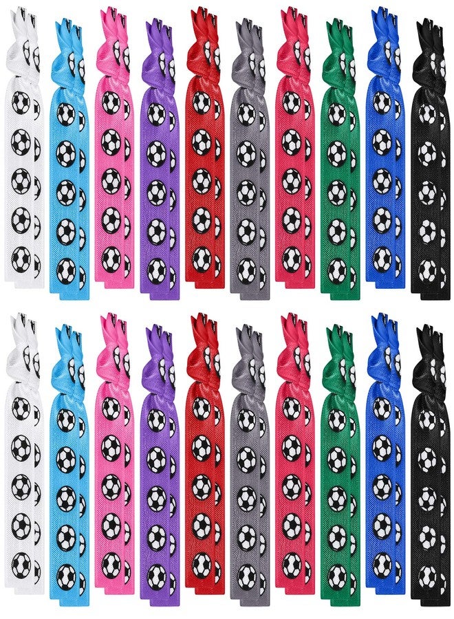 Hanaive 40 Pieces Soccer Hair Accessories Soccer Hair Ties Football Elastic No Crease Ribbon Bands Ponytail Holders for Girls Football Players - Image 1