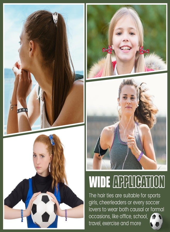 Hanaive 40 Pieces Soccer Hair Accessories Soccer Hair Ties Football Elastic No Crease Ribbon Bands Ponytail Holders for Girls Football Players - Image 5