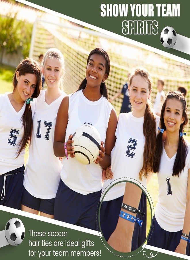 Hanaive 40 Pieces Soccer Hair Accessories Soccer Hair Ties Football Elastic No Crease Ribbon Bands Ponytail Holders for Girls Football Players - Image 4