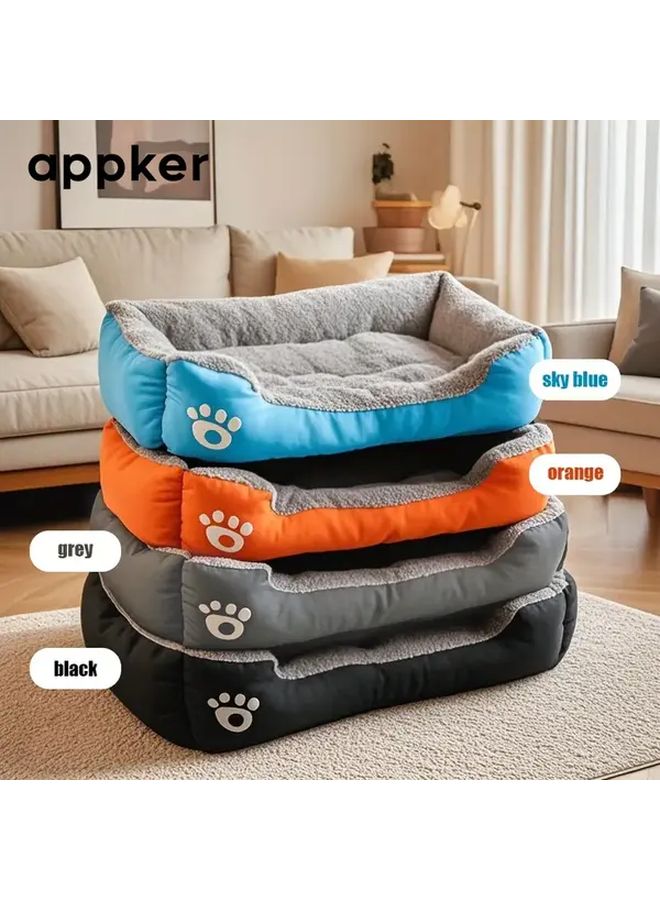 XL Black Cozy Plush Dog Bed For Small To Large Dogs Indoor Outdoor Pet Furniture - Image 2