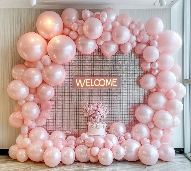HIBAOpati Pearl Pink Balloons Double Stuffed Pastel Light Pink Balloon Arch Kit Thick Latex Different Sizes 18125in Balloon Garland for Birthday Wedding Baby Shower Bridal Mothers Day Party Decor - Image 2