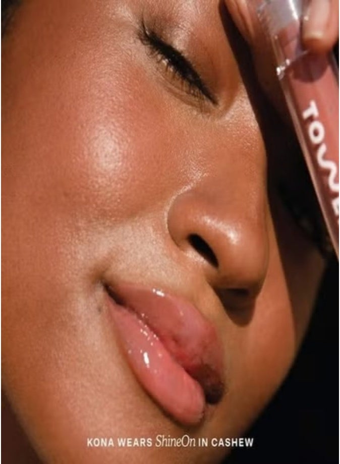 Tower 28 ShineOn Moisturizing Lip Jelly Gloss, Cashew - semi-sheer, milky rosy brown  3.9g – Non-Sticky, Hydrating Lip Shine - Image 3