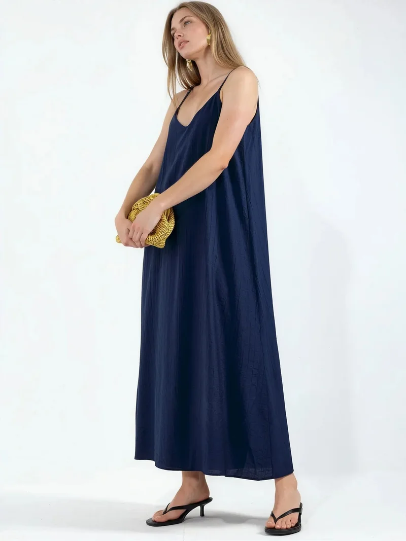 بوسيم BUSEM Women's Solid Maxi Slip Dress