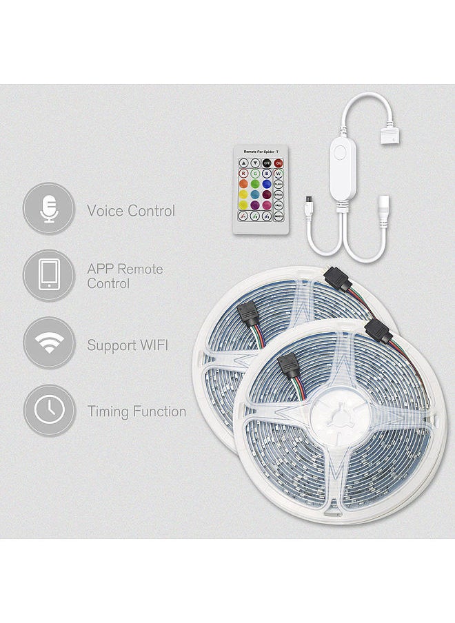Generic - WIFI LED Strip Lights Kit 10m/32.8ft Length RGB Smart Light Strip Ewelink APP Remote Control Dimmable Changing Color Compatible With  Google Home for Bar Home Decoration - Image 1