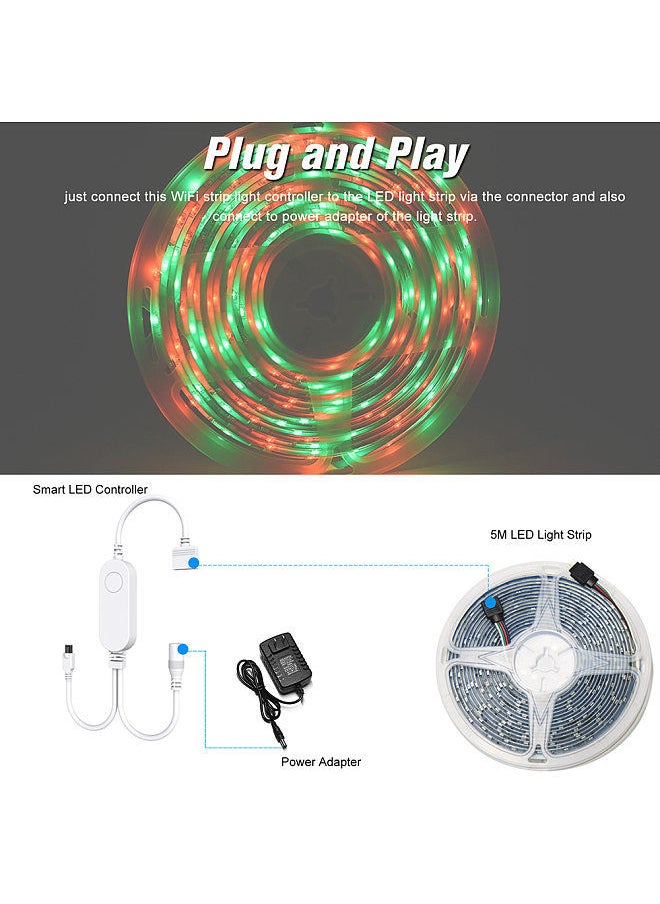 Generic - WIFI LED Strip Lights Kit 10m/32.8ft Length RGB Smart Light Strip Ewelink APP Remote Control Dimmable Changing Color Compatible With  Google Home for Bar Home Decoration - Image 1