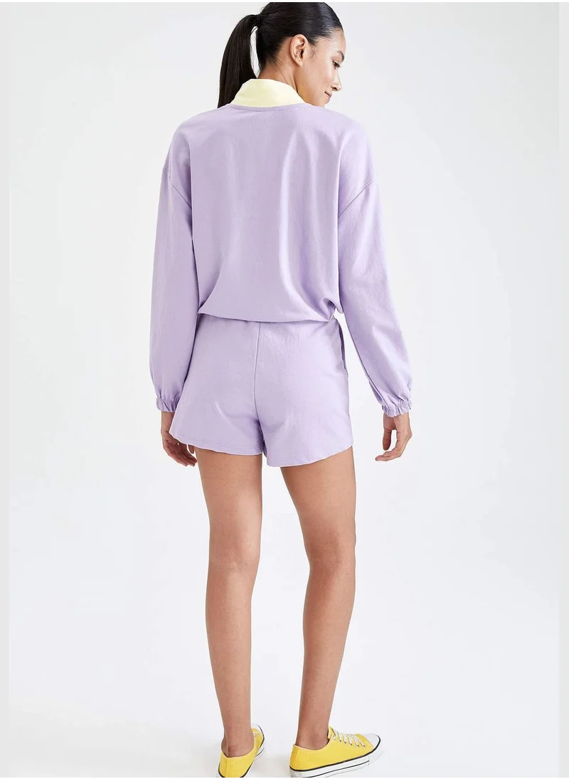 ديفاكتو Colour Block Basic Drawstring Mini Shorts