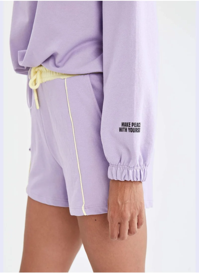 ديفاكتو Colour Block Basic Drawstring Mini Shorts