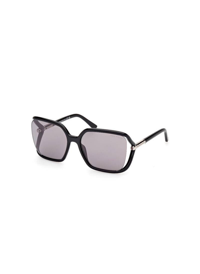TOM FORD Women's Butterfly Shape  Sunglasses FT108901C60 Lens Size: 60 Millimeter - Shiny Black - Image 1