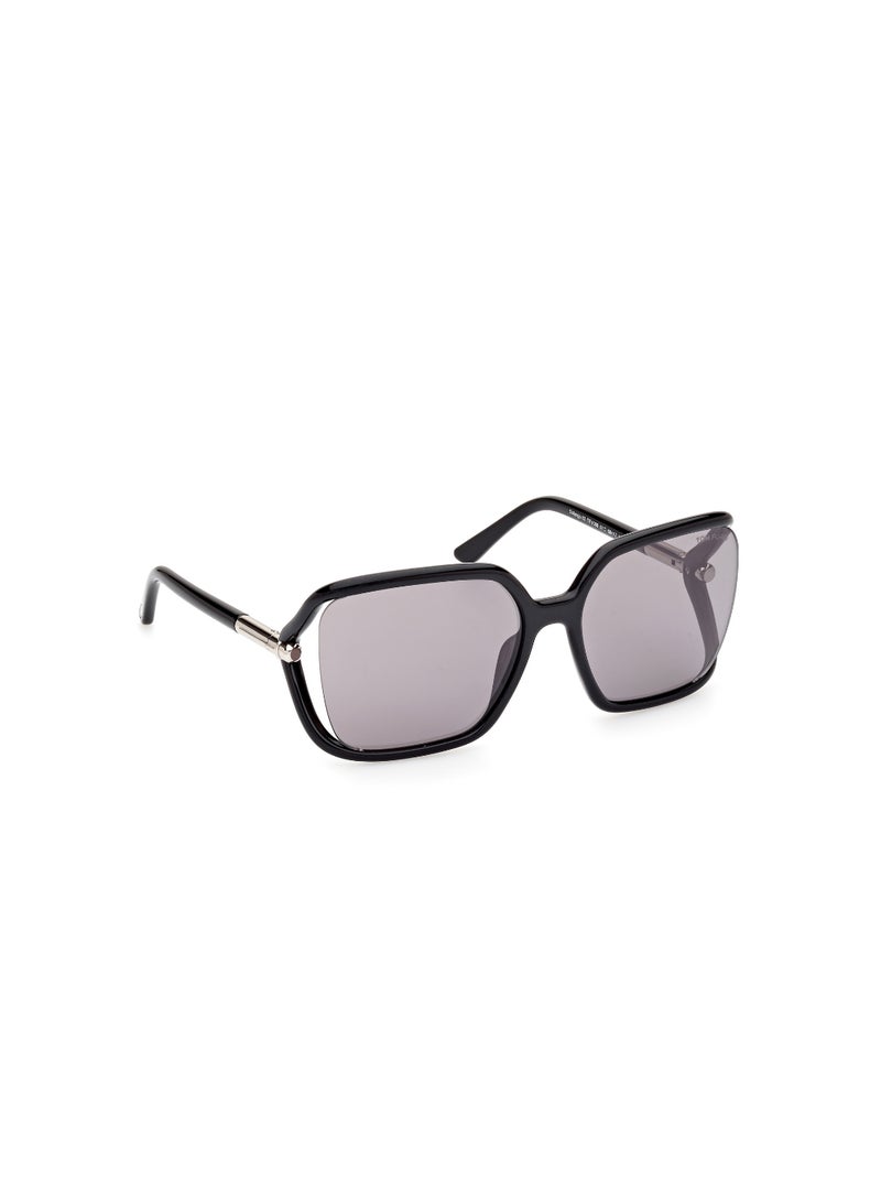 TOM FORD Women's Butterfly Shape  Sunglasses FT108901C60 Lens Size: 60 Millimeter - Shiny Black - Image 3