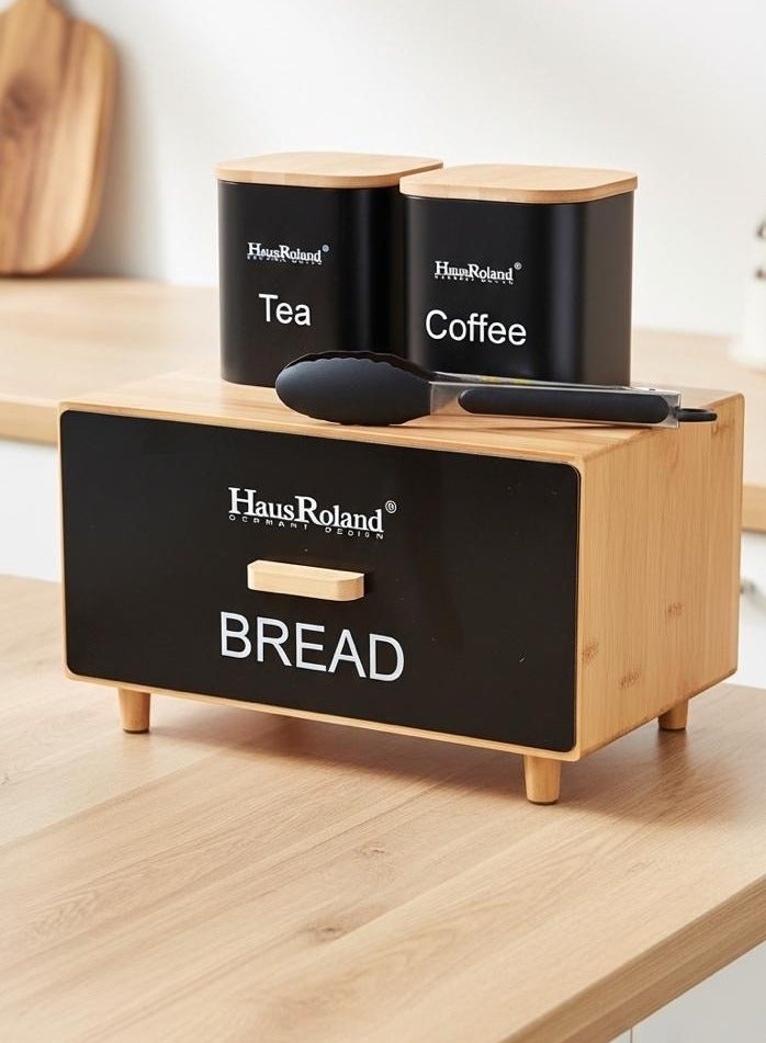 HausRoland Tea and coffee storage jars with ayasha for baking storage - Image 1