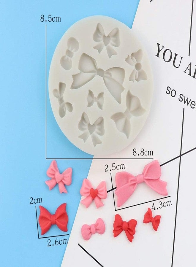 Skytail قالب سيليكون سكاي تيل ذو 8 تجاويف على شكل فيونكة، قالب فيونكة لطيف على شكل شريط، قالب فوندان لتزيين كعكة الشوكولاتة، قالب تزيين الكب كيك، قالب سكر، قالب عجينة السكر، قالب جيلي، قالب مكعبات الثلج، قالب طين البوليمر، قالب صابون، قالب راتنج، قالب شمع معطر - Image 2