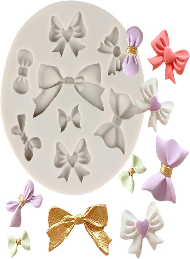 Skytail قالب سيليكون سكاي تيل ذو 8 تجاويف على شكل فيونكة، قالب فيونكة لطيف على شكل شريط، قالب فوندان لتزيين كعكة الشوكولاتة، قالب تزيين الكب كيك، قالب سكر، قالب عجينة السكر، قالب جيلي، قالب مكعبات الثلج، قالب طين البوليمر، قالب صابون، قالب راتنج، قالب شمع معطر - Image 1