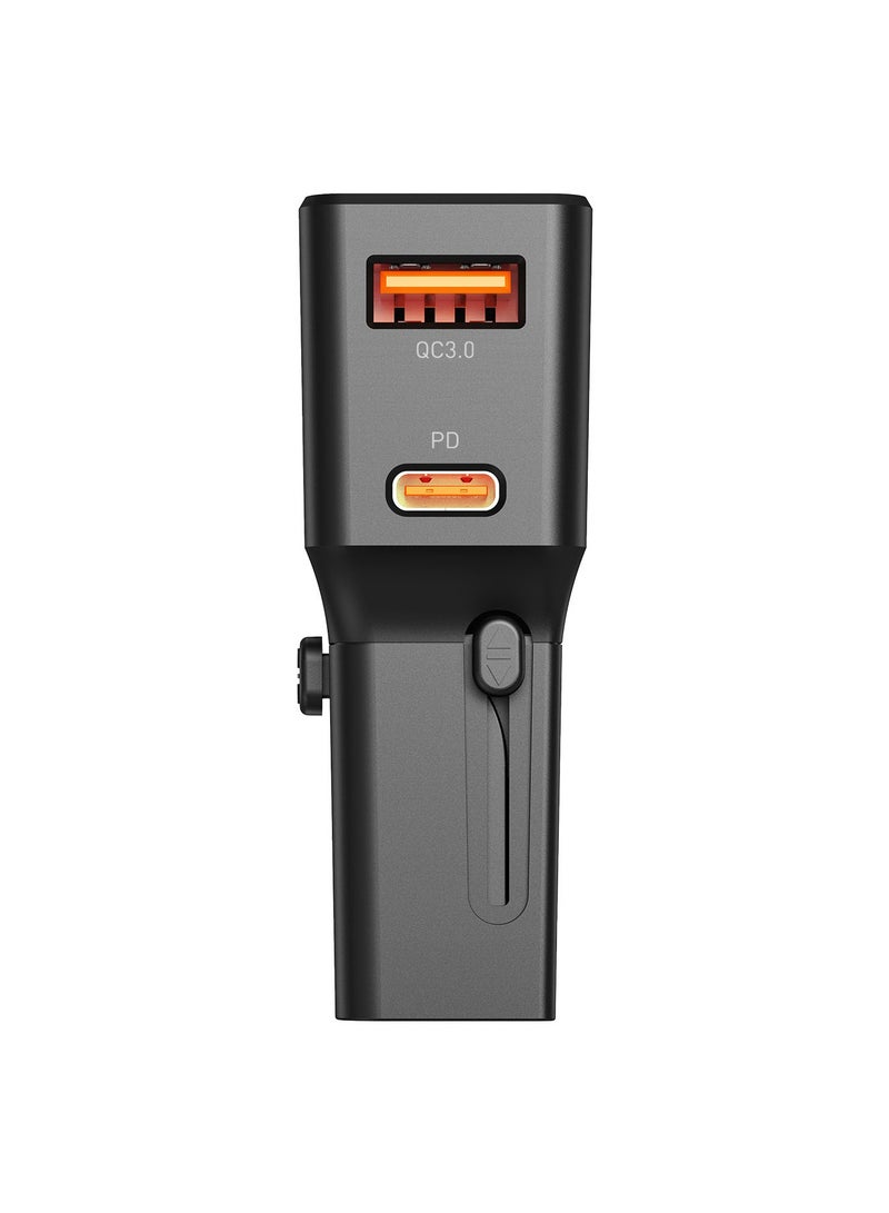 Totulife Pocket Travel Adapter 25W PD & QC 3.0 Fast Charger – Dual Port USB Type-C & USB-A – Compact & Universal Compatibility - Image 3