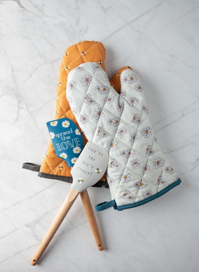 Karma, Reese Oven Mitt with Spatula, Oven Mitt and Spatula Set, Soft Insulated Quilting Oven Mitt and Silicone Spatula, Bee - Image 2