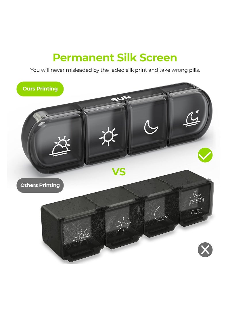 SYOSI Weekly Pill Organizer 4 Times a Day with 7 Daily Large Pill Box Cases to Hold Fish Oils Vitamins Supplements Medication - Image 4