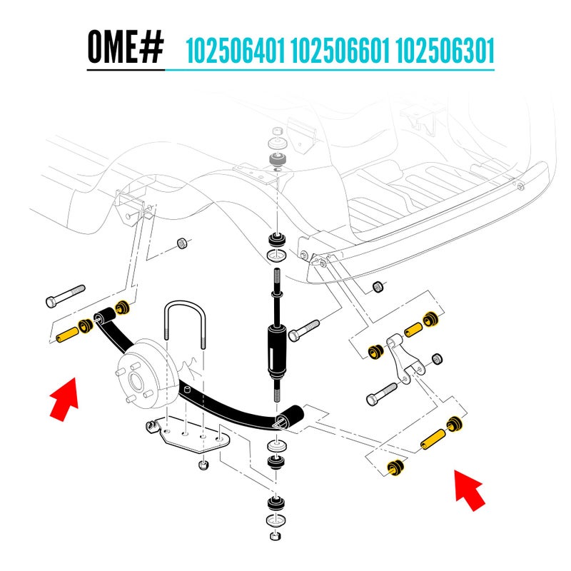 10L0L Rear Spring & Rear Shackle Bushing Kit for Club Car Precedent 2004-up Golf Cart, OEM# 102506401 102506601 102506301 - Image 3