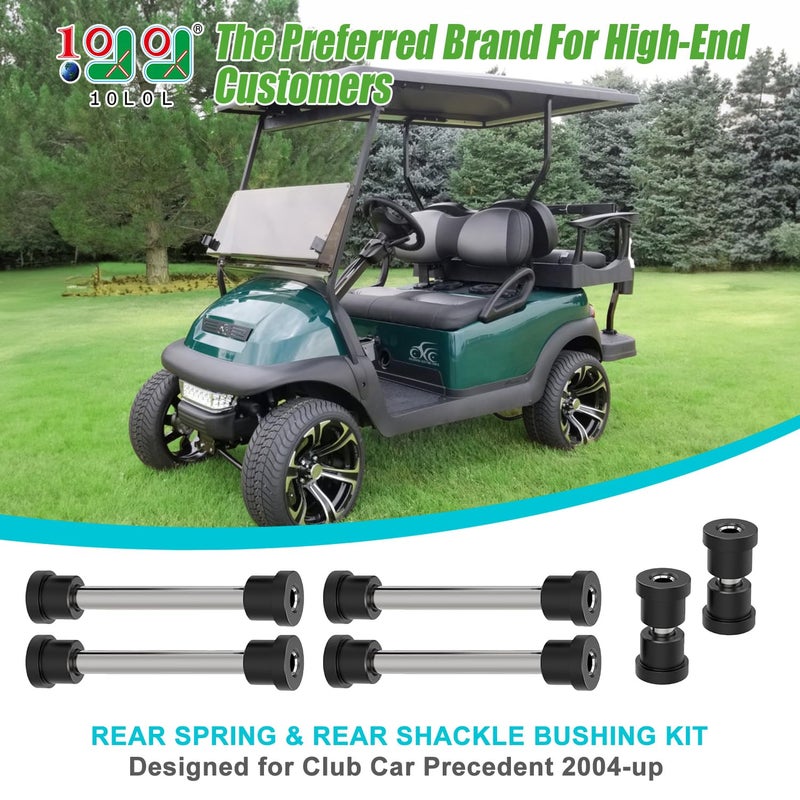 10L0L Rear Spring & Rear Shackle Bushing Kit for Club Car Precedent 2004-up Golf Cart, OEM# 102506401 102506601 102506301 - Image 2