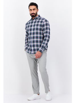 GANT Men Regular Fit Checkered Long Sleeves Casual Shirt, Navy Combo  - Image 4