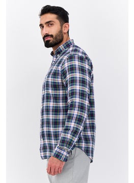 GANT Men Regular Fit Checkered Long Sleeves Casual Shirt, Navy Combo  - Image 2