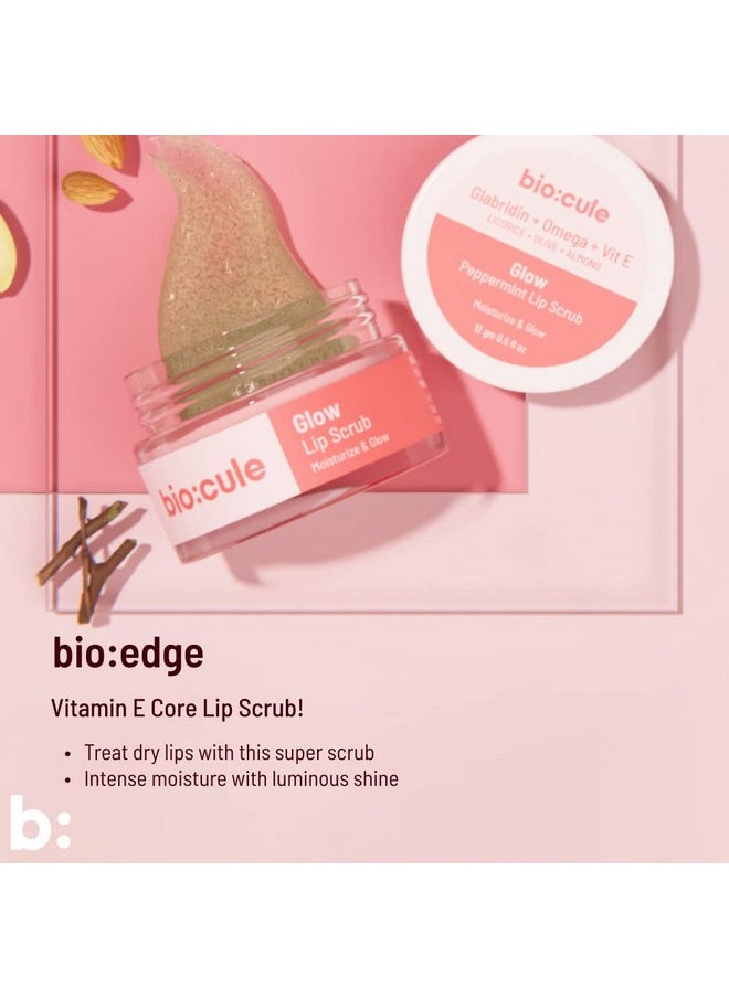 Biocule Glow Lip Scrub Balm For Glowing Pink Lips ; Exfoliates & Heals Dry Chapped & Dark Lips ; With Glabridin Omega & Vitamin E From Licorice & Olive ; Peppermint Flavor ; 100% Natural 12G  - Image 4