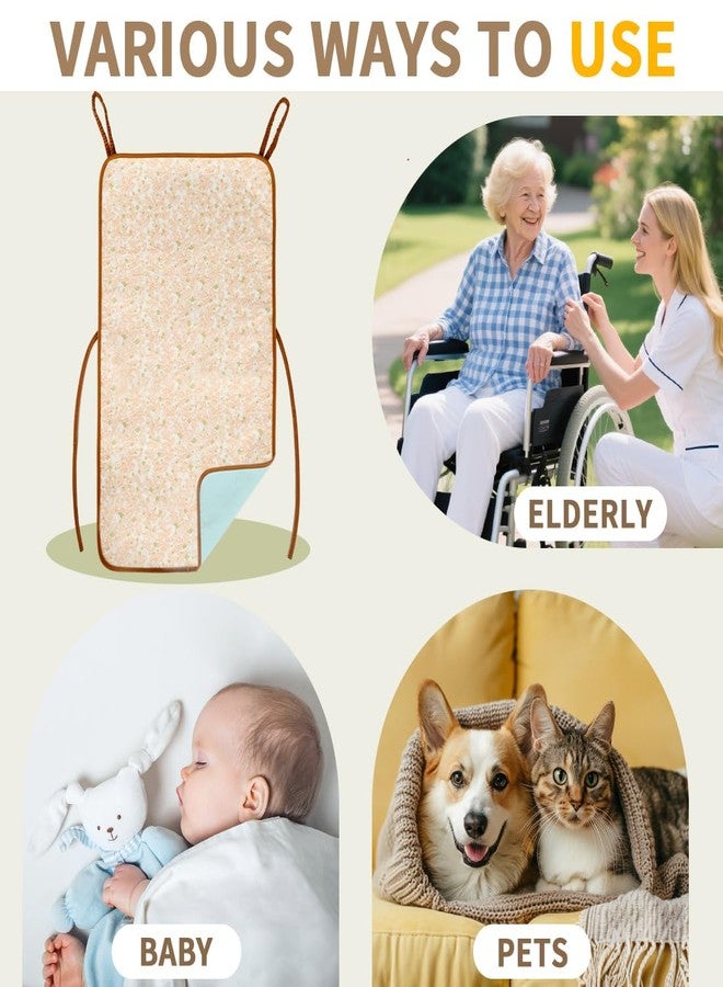 وسادة سلس البول EZSLINGGLIDE الممتازة القابلة للغسل للكراسي المتحركة - 4 طبقات ماصة (1800 سم مكعب/م²)، مقاومة للماء وغير قابلة للانزلاق مع مقابض - 18.9 بوصة × 33.9 بوصة لكبار السن والبالغين والحيوانات الأليفة (جنية الغابة، قطعة واحدة) - Image 3