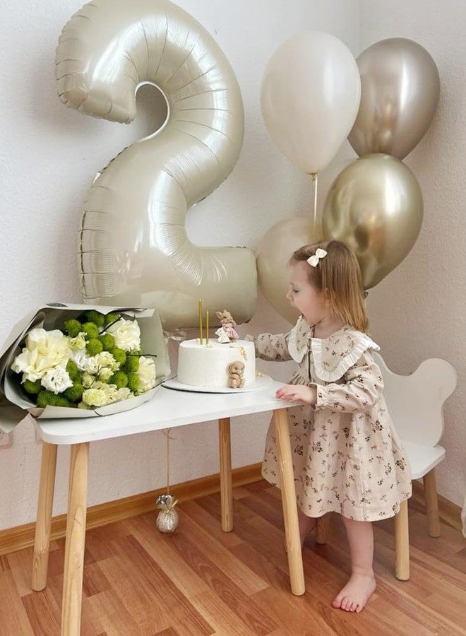 Mluchee 2 Numbers Balloon 40 Inch Cream Two Balloon Number Birthday Decor, 2nd 12 21st Party Celebration Decorations Graduations Wedding Baby Shower - Image 3