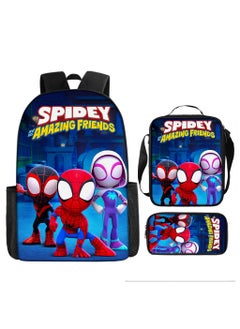 Spider-Man Spiderman Three-Piece Cartoon Backpack For Primary School Students 29*42*16cm 