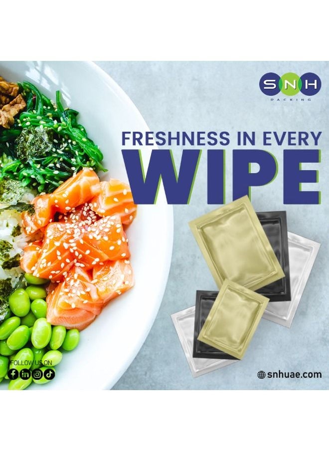 SNH Packing - Refreshing Black Wet Wipes 7x11cm Medium Size Pack Of 100 Pieces - Image 1
