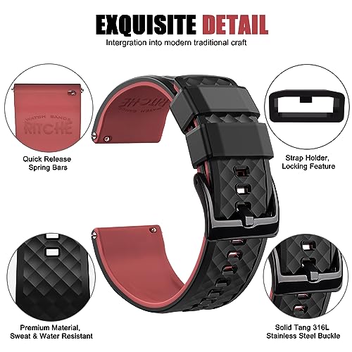 Ritche Christmas Stocking Stuffers 24mm Silicone Watch Bands Quick Release Rubber Watch Bands for Men and women - Image 2