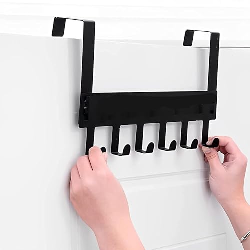 Boniry 1 Pcs Over The Door Hanger, 7 Hook Design Versatile Door Hook Hanger Ideal for Organizing Clothes Perfect Door Hangers for Clothes and Accessories Heavy Duty Carbon Metal Home - Image 2