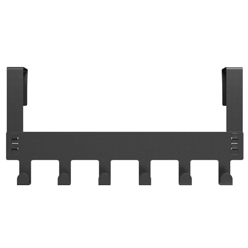 Boniry 1 Pcs Over The Door Hanger, 7 Hook Design Versatile Door Hook Hanger Ideal for Organizing Clothes Perfect Door Hangers for Clothes and Accessories Heavy Duty Carbon Metal Home - Image 4