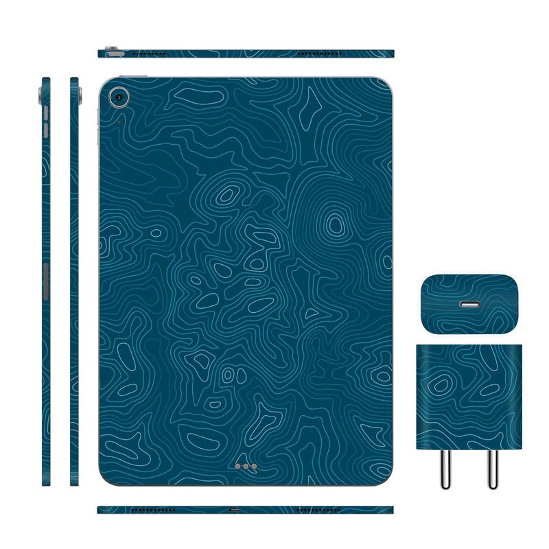 أغطية تابلت متوافقة مع آيباد إير 11 M2 2024، ملصق فينيل مضاد للخدش، فيلم واقي، ليس غلاف/غطاء (أكوا، غلاف كامل + غلاف شاحن)